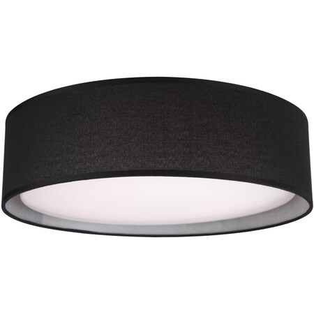 Kuzco Lighting Led Flush Mount With Round Colored Hand Tailored Textured Fabric Shade FM7916-BK